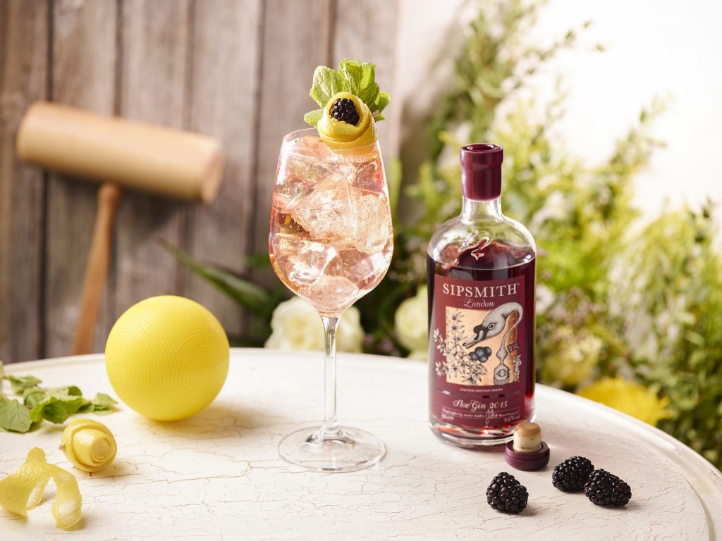 Sloe Gin Spritz. Gin and Food Pairing