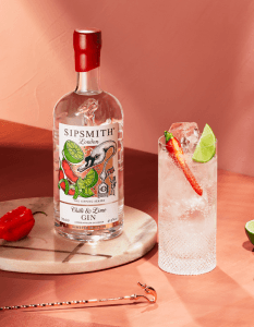 Spicy gin cocktail chilli & lime g&t