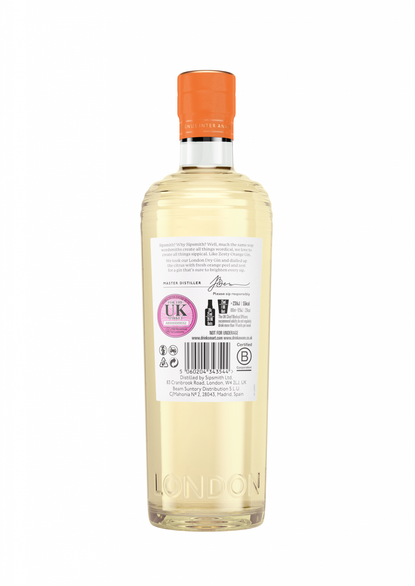 Zesty Orange Gin London Dry Gin Gin Shop Sipsmith Gin